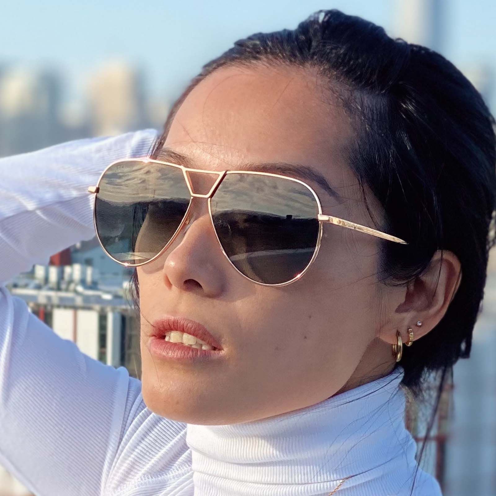 DEVON - GOLD + G15 GRADIENT + POLARIZED SUNGLASSES sold by Diff Eyewear product image thumbnail 7