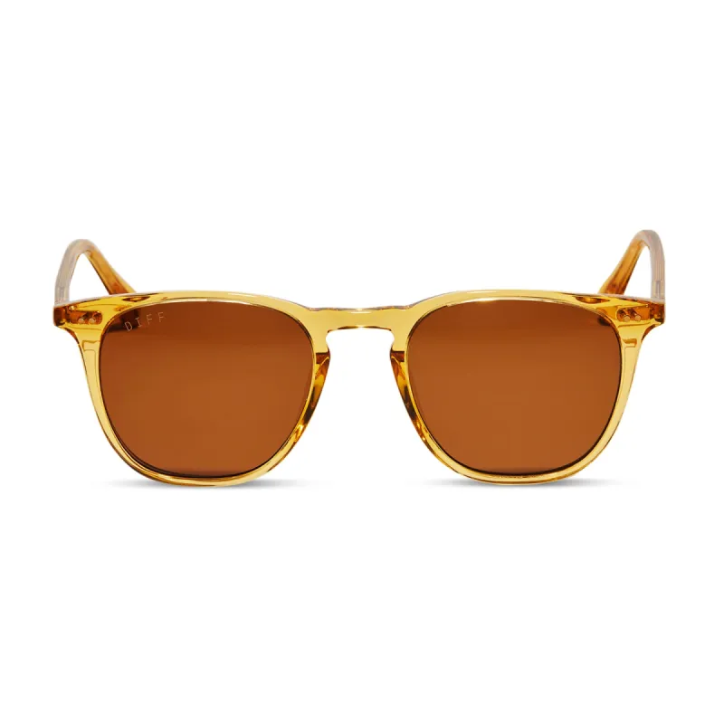 MAXWELL - CITRINE CRYSTAL + BROWN + POLARIZED SUNGLASSES sold by Diff Eyewear