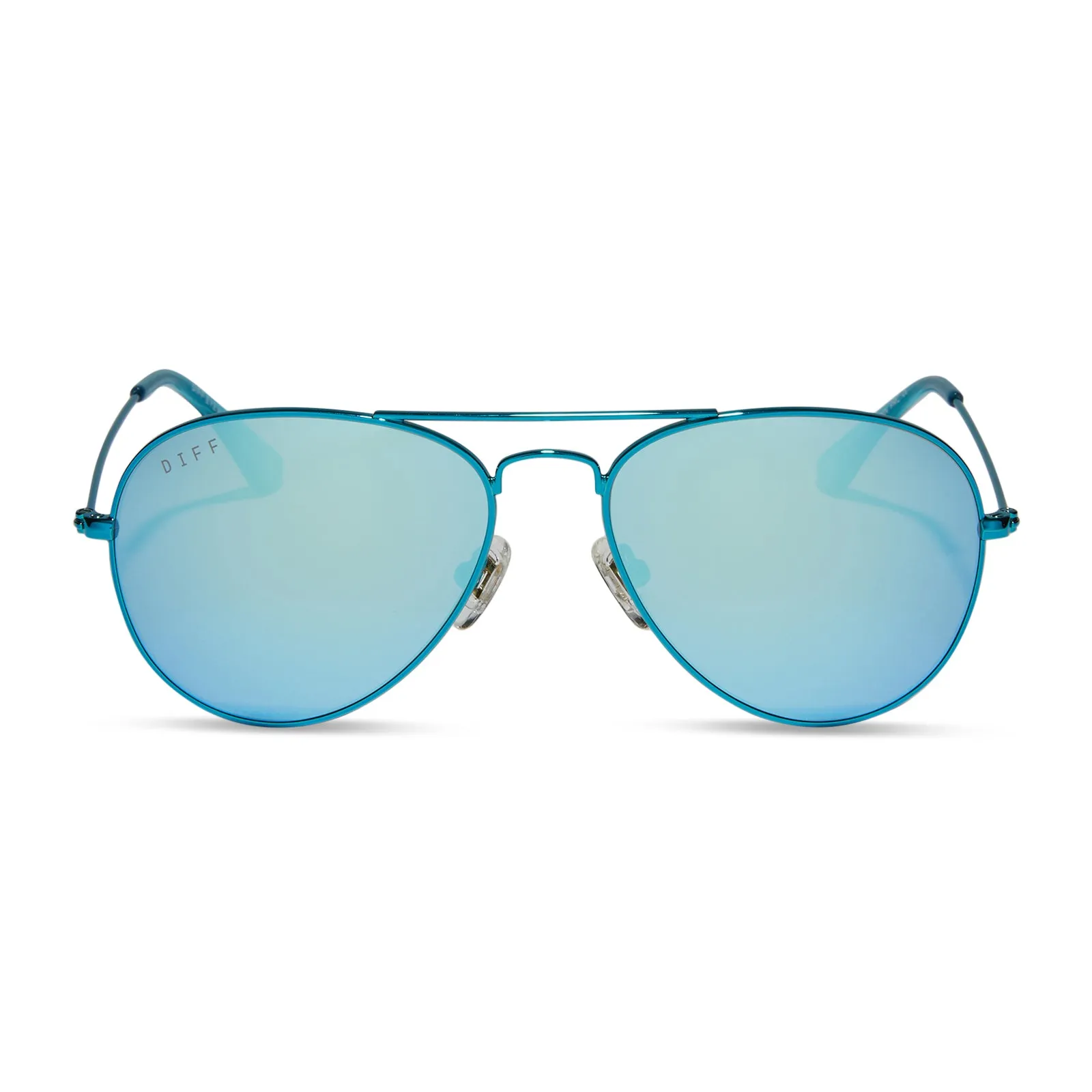 CRUZ XS - TURQUOISE METALLIC + TEAL MIRROR SUNGLASSES sold by Diff Eyewear