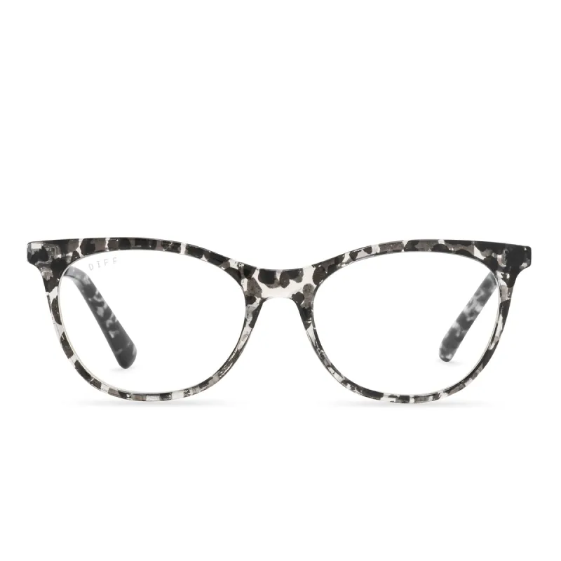 DARCY - CLEAR LEOPARD  + BLUE LIGHT READERS sold by Diff Eyewear