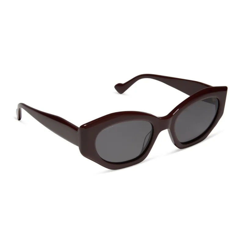 MARGOT - BORDEAUX + GREY + POLARIZED SUNGLASSES sold by Diff Eyewear