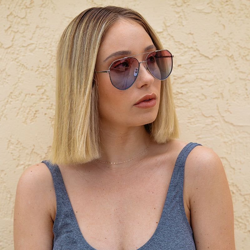 DASH - SILVER + TRIPLE GRADIENT + POLARIZED SUNGLASSES sold by Diff Eyewear product image thumbnail 4