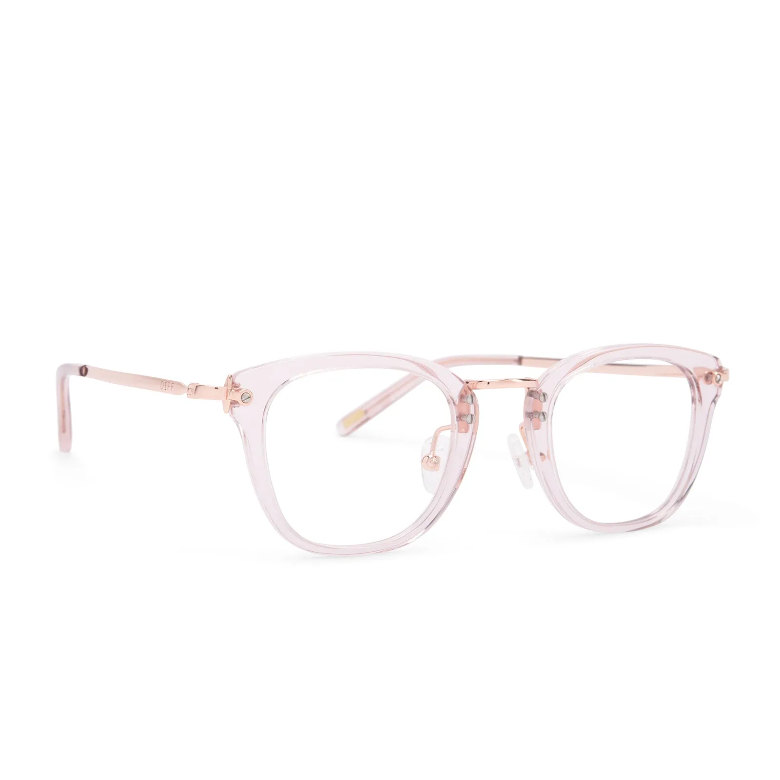 RUE - LIGHT PINK CRYSTAL + BLUE LIGHT TECHNOLOGY GLASSES sold by Diff Eyewear product image thumbnail 2