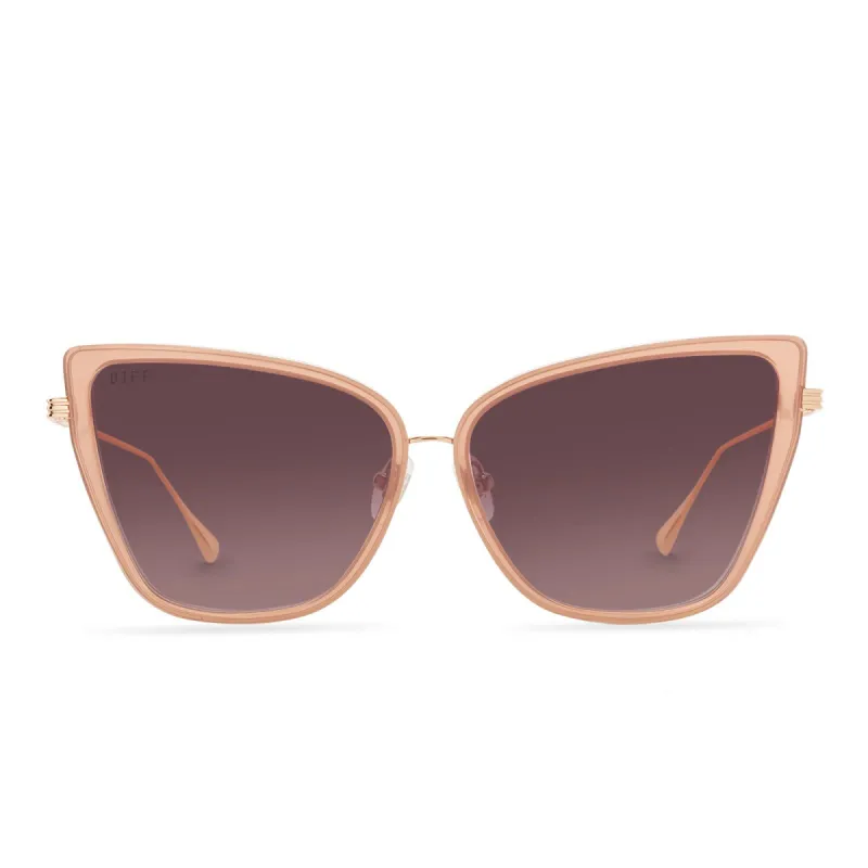 VALERIE - ROSE GOLD + WINE GRADIENT SUNGLASSES sold by Diff Eyewear