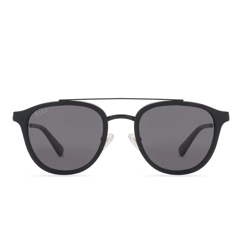 CAMDEN - MATTE BLACK + GREY + POLARIZED SUNGLASSES sold by Diff Eyewear