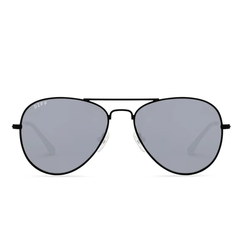 CRUZ - MATTE BLACK + GREY MIRROR SUNGLASSES sold by Diff Eyewear