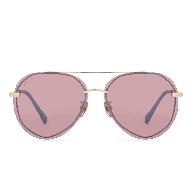 LENOX - GOLD + CHESTNUT FLASH SUNGLASSES sold by Diff Eyewear