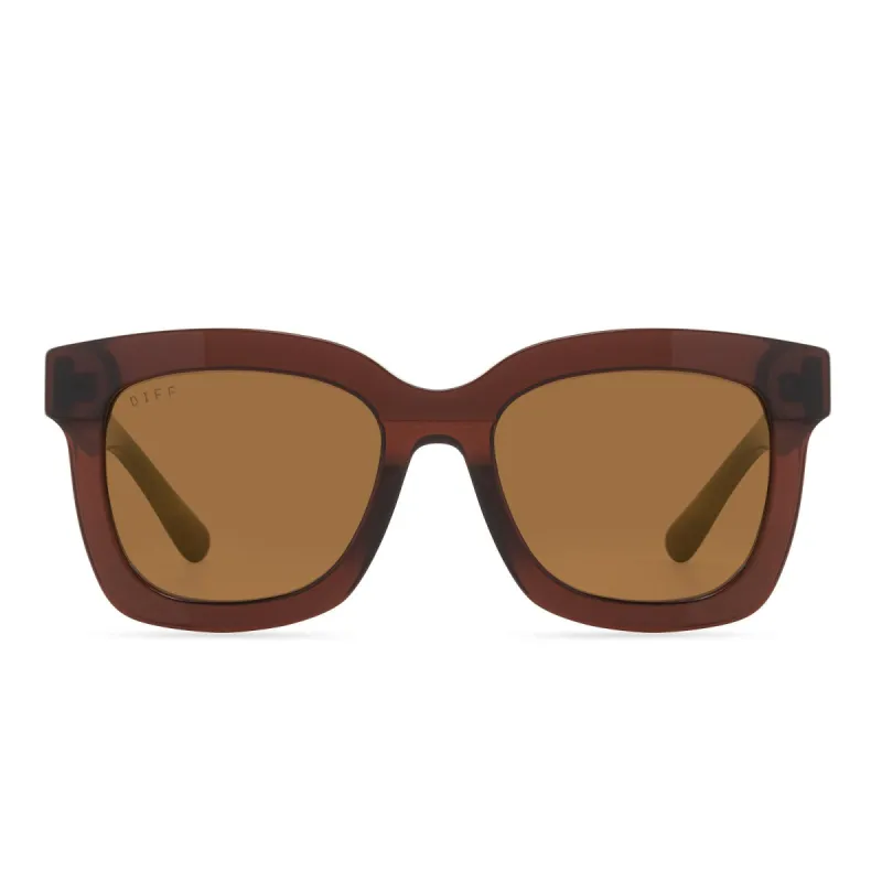CARSON - CHESTNUT CRYSTAL + BROWN MIRROR SUNGLASSES sold by Diff Eyewear