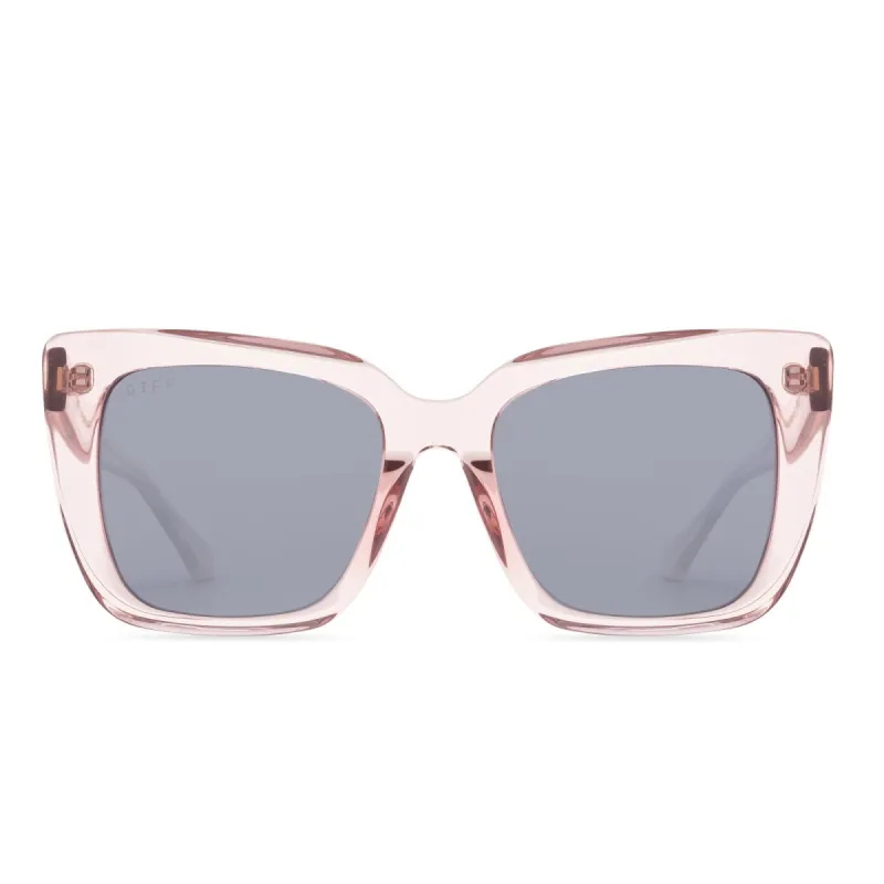 LIZZY - AZALEA CRYSTAL + GREY MIRROR + POLARIZED SUNGLASSES sold by Diff Eyewear