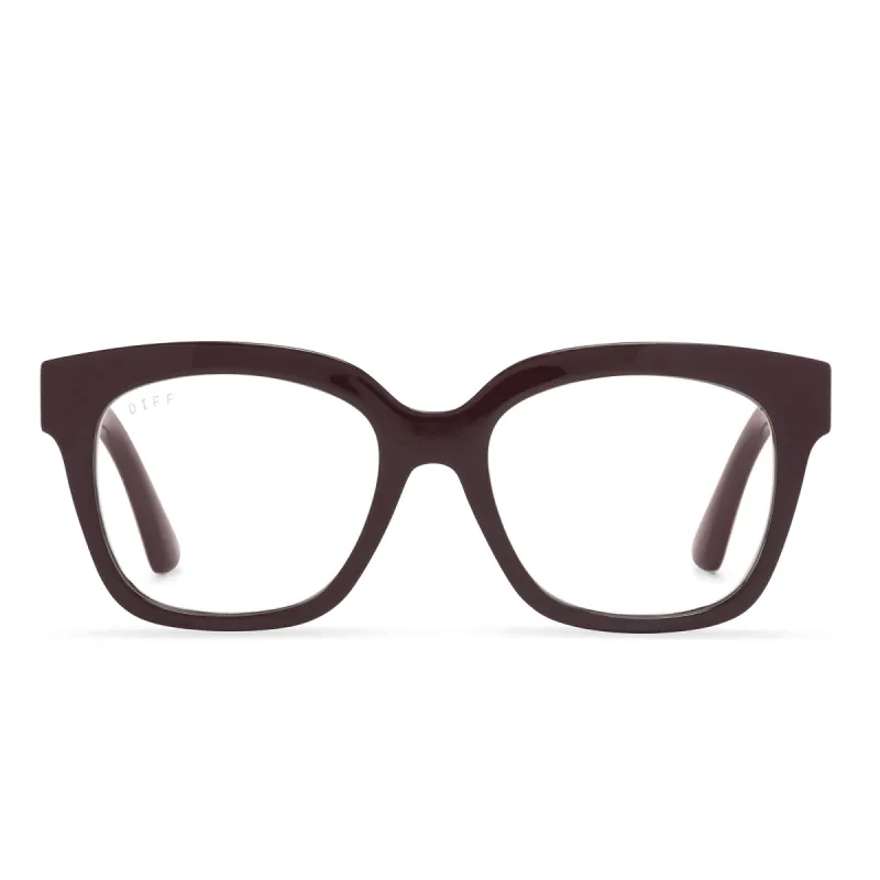 AVA - BURGUNDY + BLUE LIGHT READERS sold by Diff Eyewear