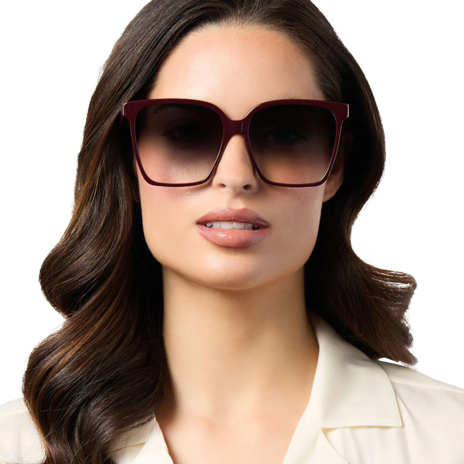 NAOMI - BORDEAUX + GREY GRADIENT + POLARIZED SUNGLASSES sold by Diff Eyewear product image thumbnail 5