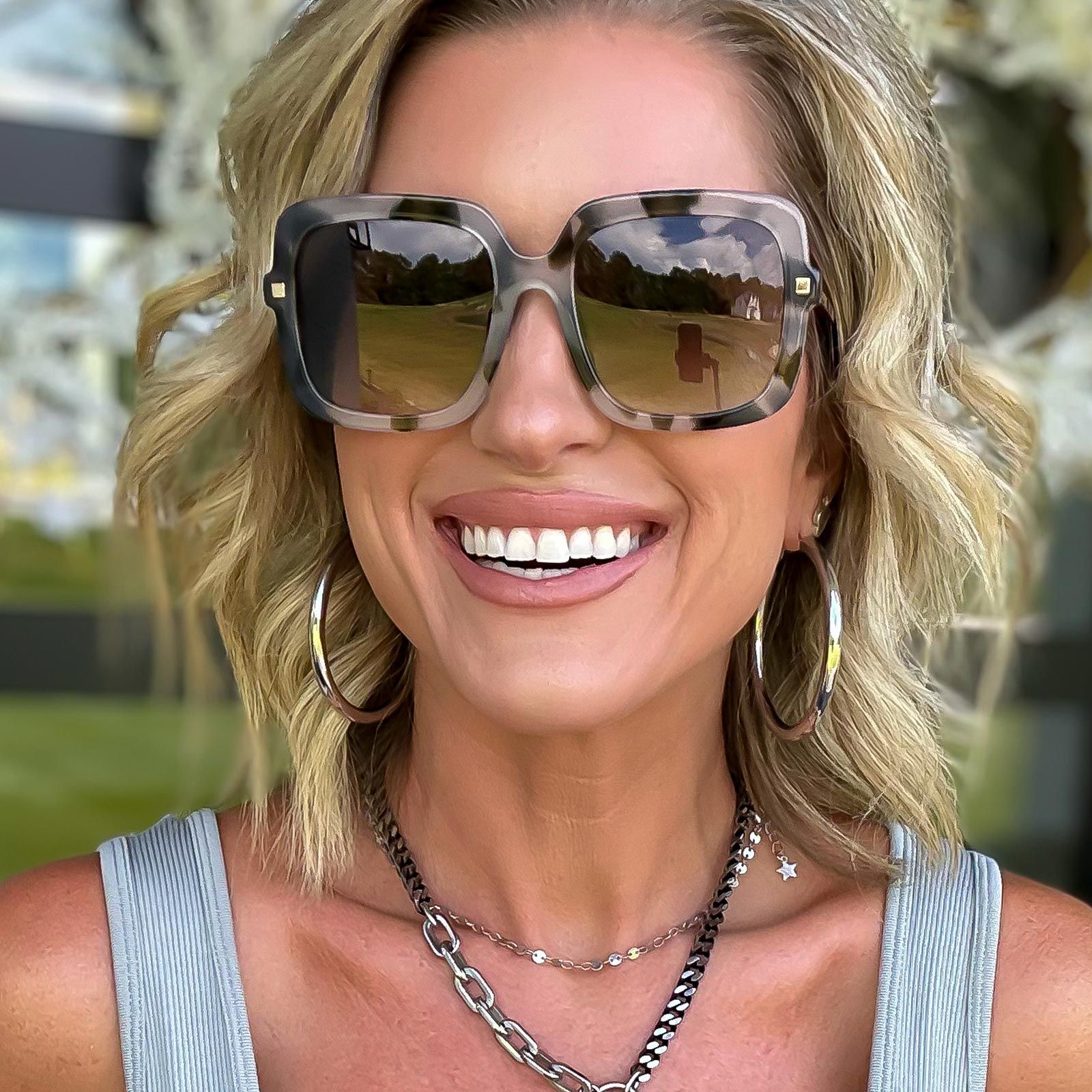 SANDRA - KOMBU + OLIVE GRADIENT SUNGLASSES sold by Diff Eyewear product image thumbnail 5