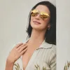 DASH - GOLD + BRILLIANT GOLD MIRROR + POLARIZED SUNGLASSES sold by Diff Eyewear