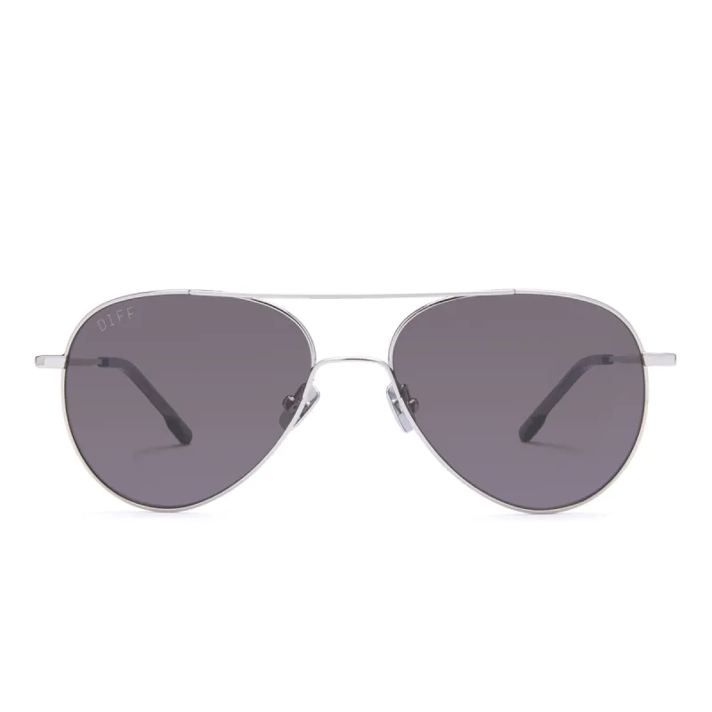 KARTER - SILVER + G15 SUNGLASSES made by Diff Eyewear