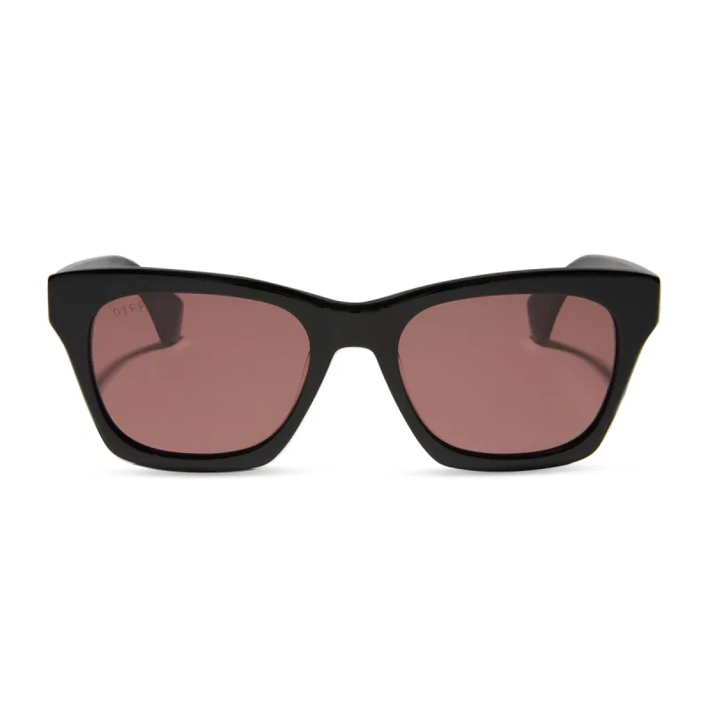 DEAN XL - BLACK + MAUVE + POLARIZED SUNGLASSES sold by Diff Eyewear