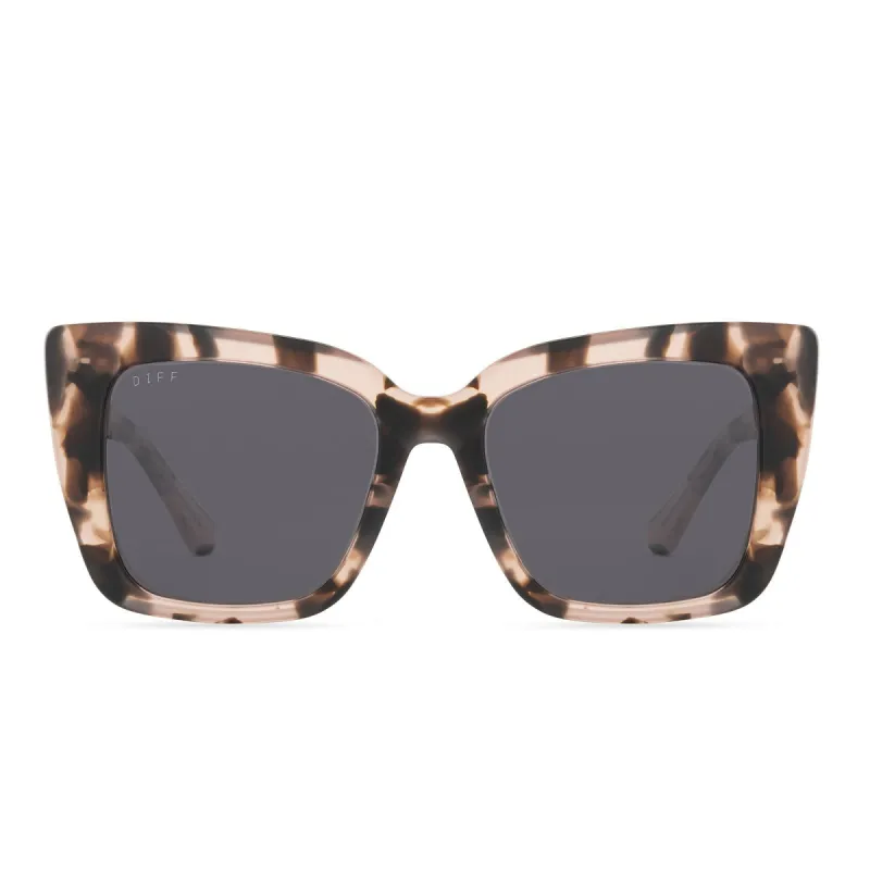 LIZZY - HIMALAYAN TORTOISE + GREY SUNGLASSES sold by Diff Eyewear