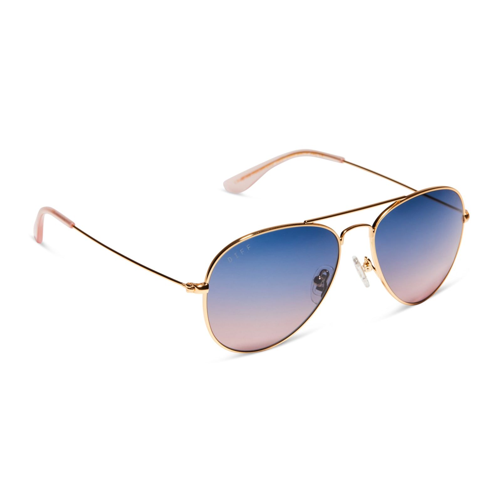 CRUZ XS - BRUSHED GOLD + LAVENDER ROSE GRADIENT POLARIZED SUNGLASSES sold by Diff Eyewear product image thumbnail 2