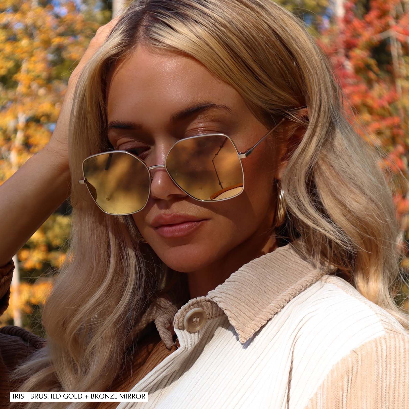 IRIS - GOLD + PEACH MIRROR + POLARIZED SUNGLASSES sold by Diff Eyewear product image thumbnail 5