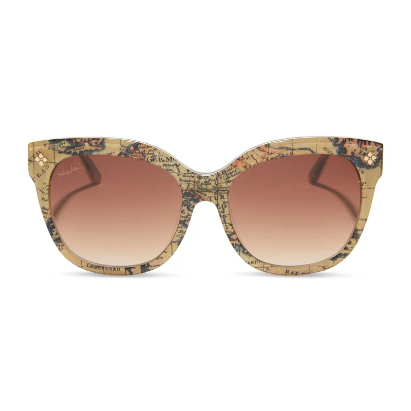 PATRICIA NASH - AUDREY + EURO MAP + BROWN GRADIENT SUNGLASSES sold by Diff Eyewear