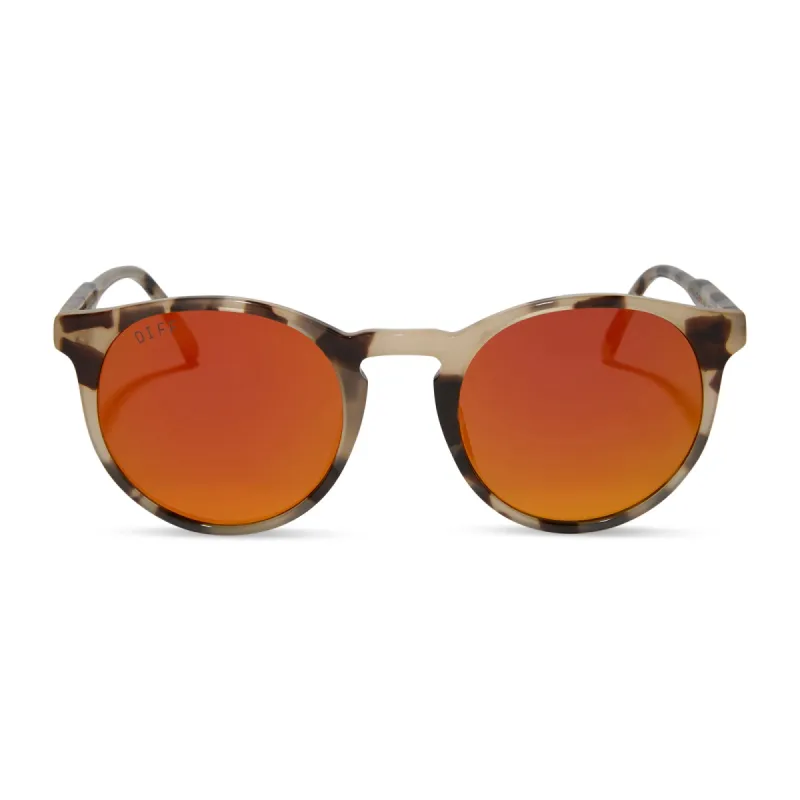 SAWYER - CREAM TORTOISE + SUNSET MIRROR SUNGLASSES sold by Diff Eyewear