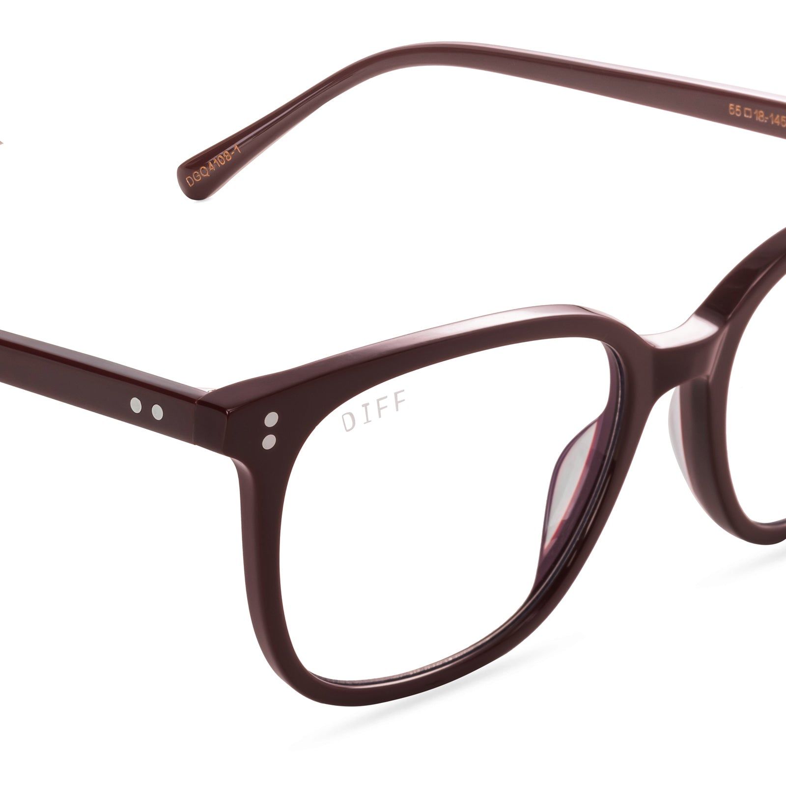 CLARKE - CLARET + CLEAR GLASSES sold by Diff Eyewear product image thumbnail 3