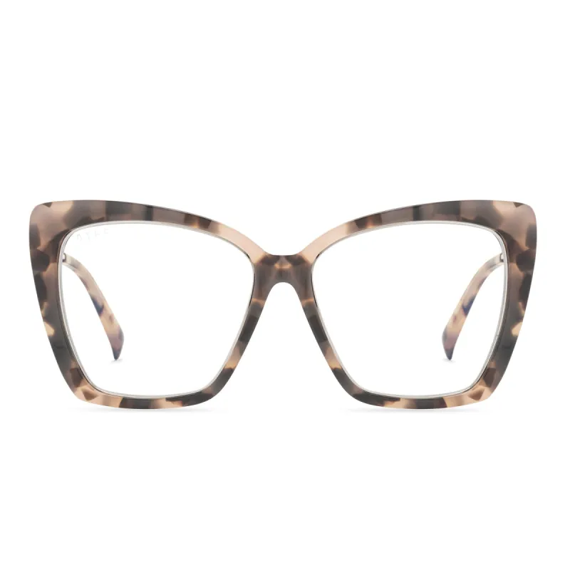 BECKY IV - HIMALAYAN TORTOISE + CLEAR GLASSES sold by Diff Eyewear