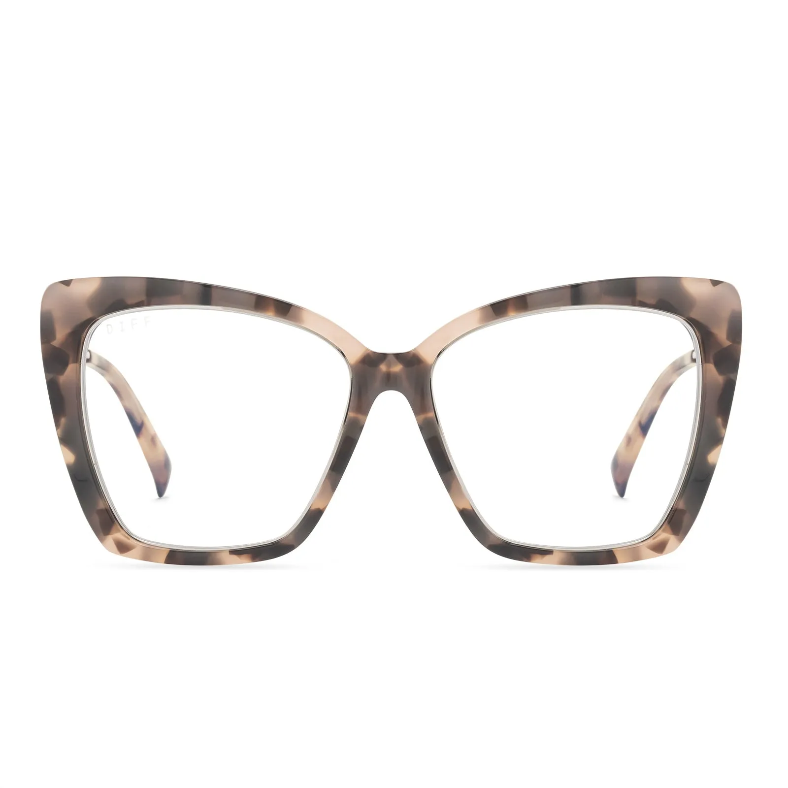 BECKY IV - HIMALAYAN TORTOISE + CLEAR GLASSES sold by Diff Eyewear