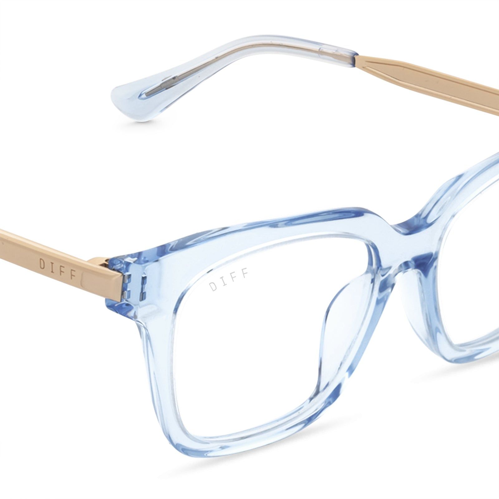 BELLA XS - COLOMBIA BLUE CRYSTAL + CLEAR GLASSES sold by Diff Eyewear product image thumbnail 4