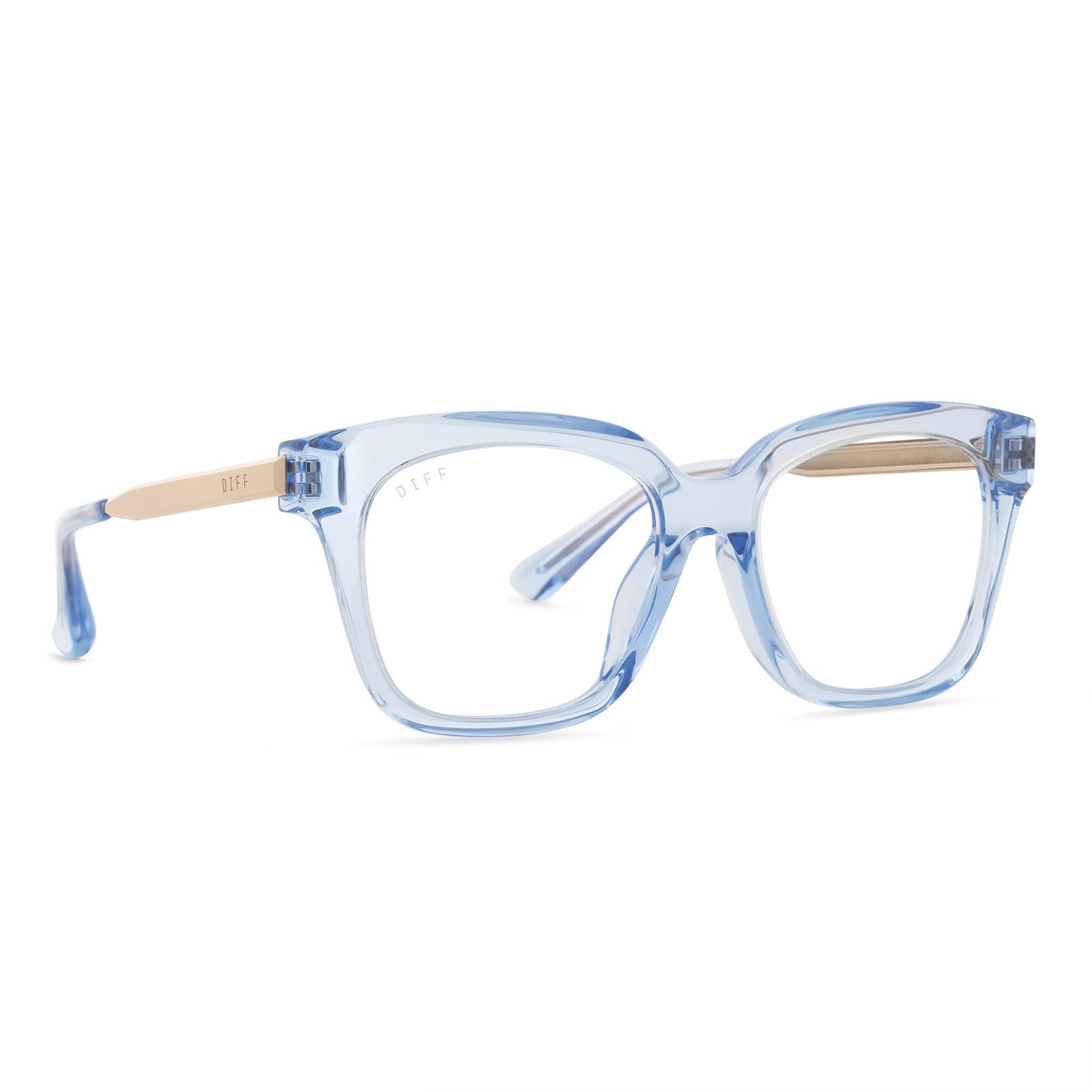 BELLA XS - COLOMBIA BLUE CRYSTAL + CLEAR GLASSES sold by Diff Eyewear product image thumbnail 2