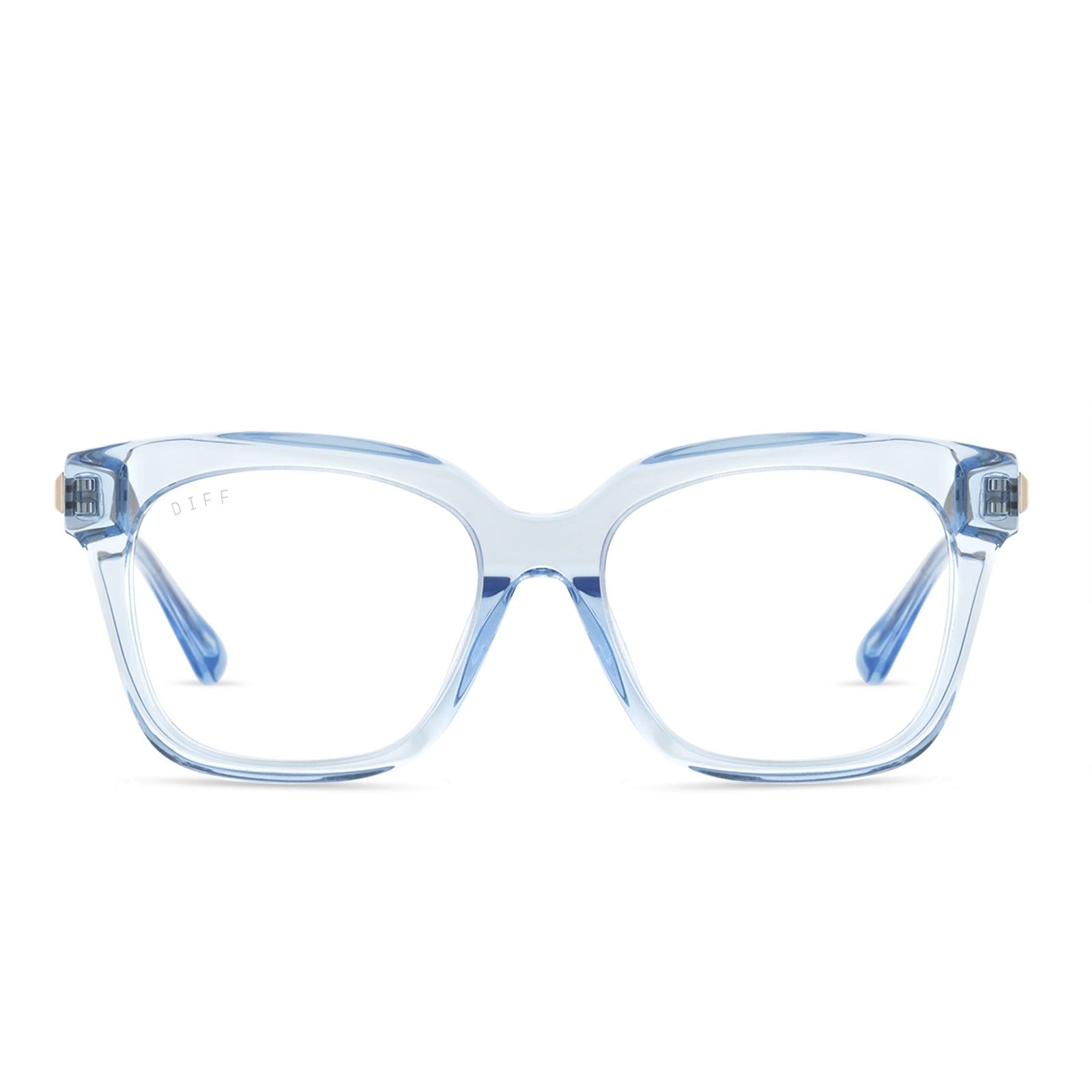 BELLA XS - COLOMBIA BLUE CRYSTAL + CLEAR GLASSES sold by Diff Eyewear