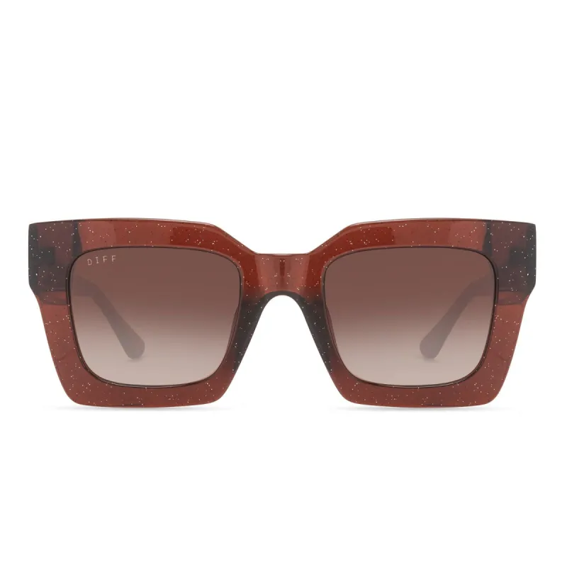 DANI - FESTIVE CHESTNUT + BROWN GRADIENT SUNGLASSES sold by Diff Eyewear