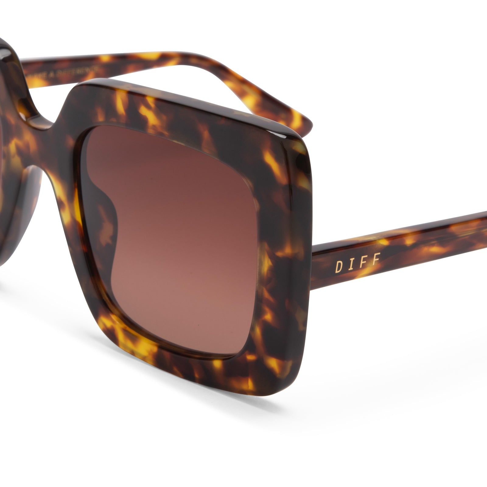 SASHA - AMBER TORTOISE + BROWN GRADIENT SUNGLASSES sold by Diff Eyewear product image thumbnail 3