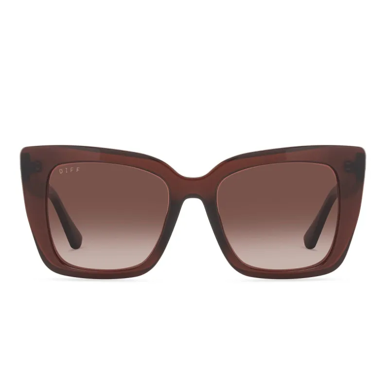 LIZZY - CHESTNUT CRYSTAL + BROWN GRADIENT SUNGLASSES sold by Diff Eyewear