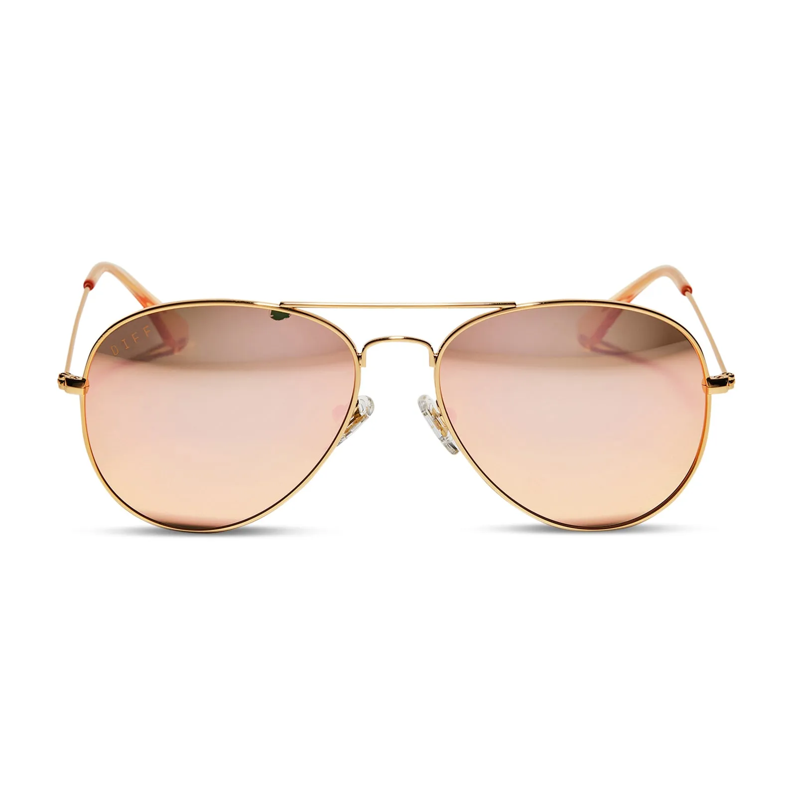 CRUZ - GOLD + PEACH MIRROR SUNGLASSES sold by Diff Eyewear