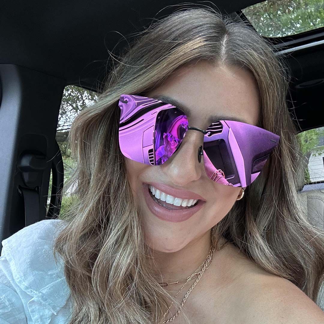 BELLA V - MATTE BLACK + PINK MIRROR SUNGLASSES sold by Diff Eyewear product image thumbnail 5
