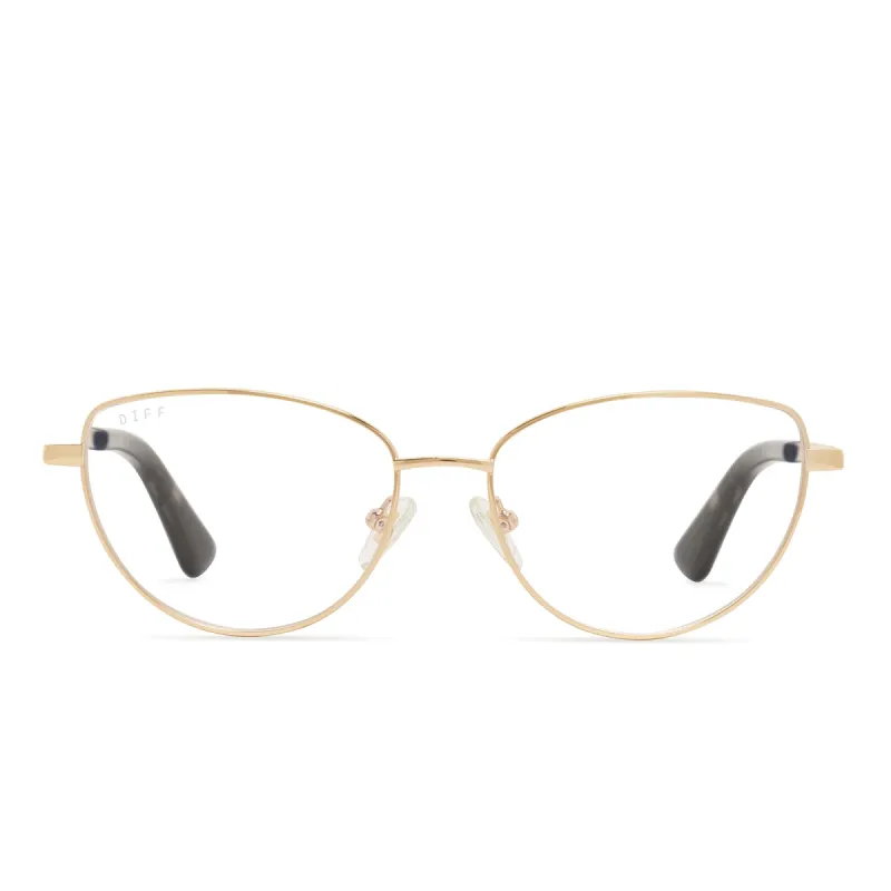 KERI - GOLD/TORTOISE + BLUE LIGHT TECHNOLOGY GLASSES sold by Diff Eyewear