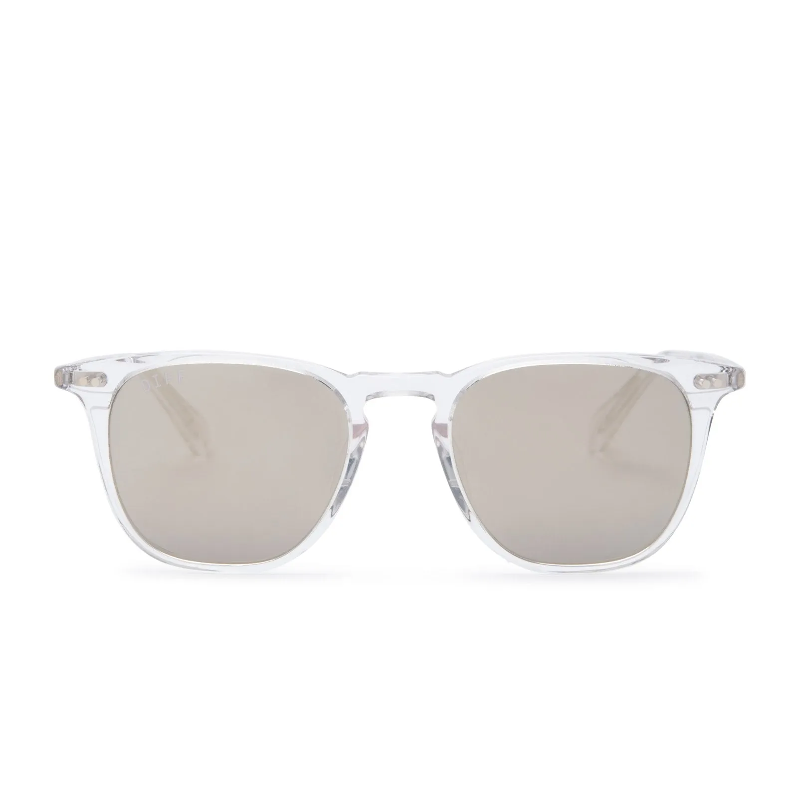 MAXWELL - CLEAR CRYSTAL + GREY MIRROR + POLARIZED SUNGLASSES sold by Diff Eyewear