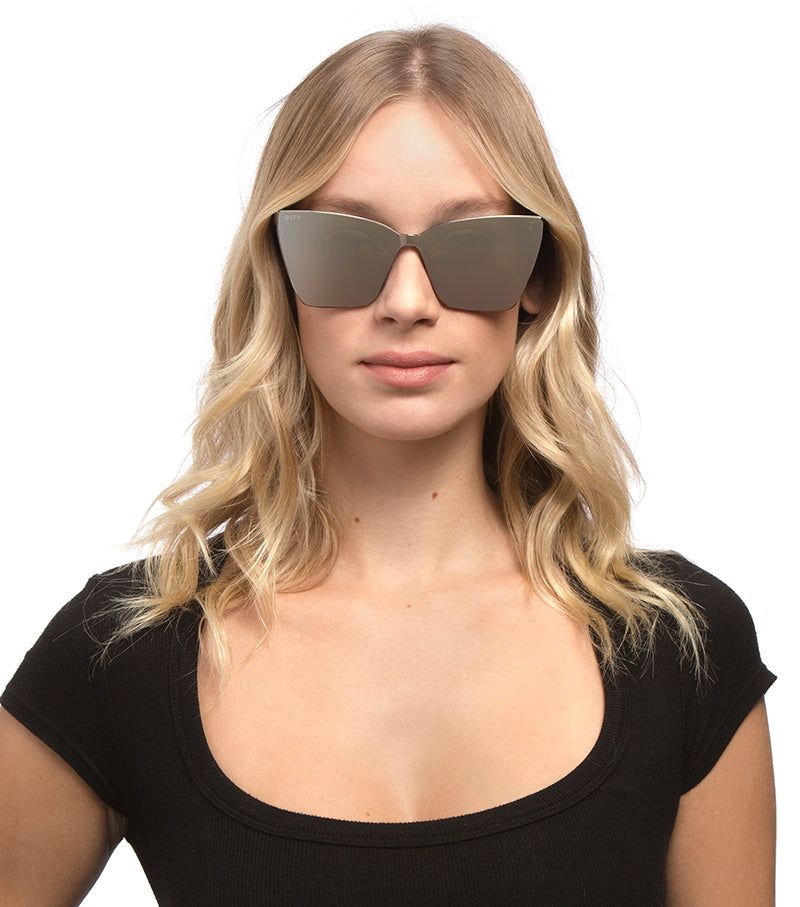 GOLDIE - HIMALAYAN TORTOISE + TAUPE MIRROR SUNGLASSES sold by Diff Eyewear product image thumbnail 4