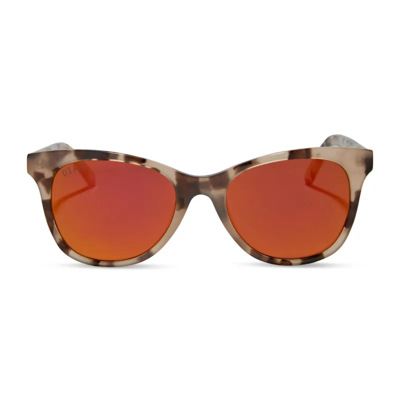 CARINA - CREAM TORTOISE + SUNSET MIRROR SUNGLASSES sold by Diff Eyewear