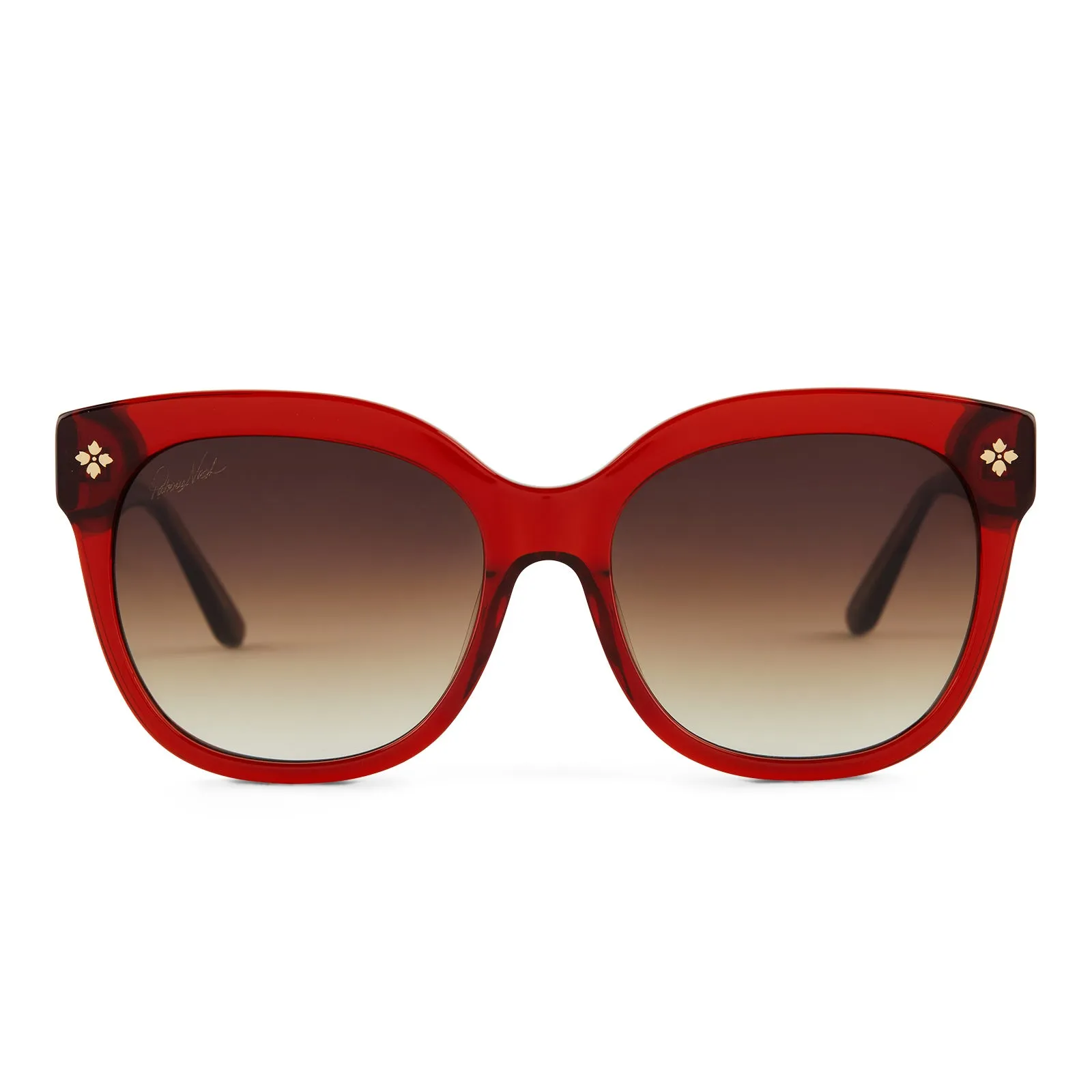 PATRICIA NASH - AUDREY + CAMPARI CRYSTAL + DARK BROWN TO CLEAR SHARP GRADIENT SUNGLASSES sold by Diff Eyewear