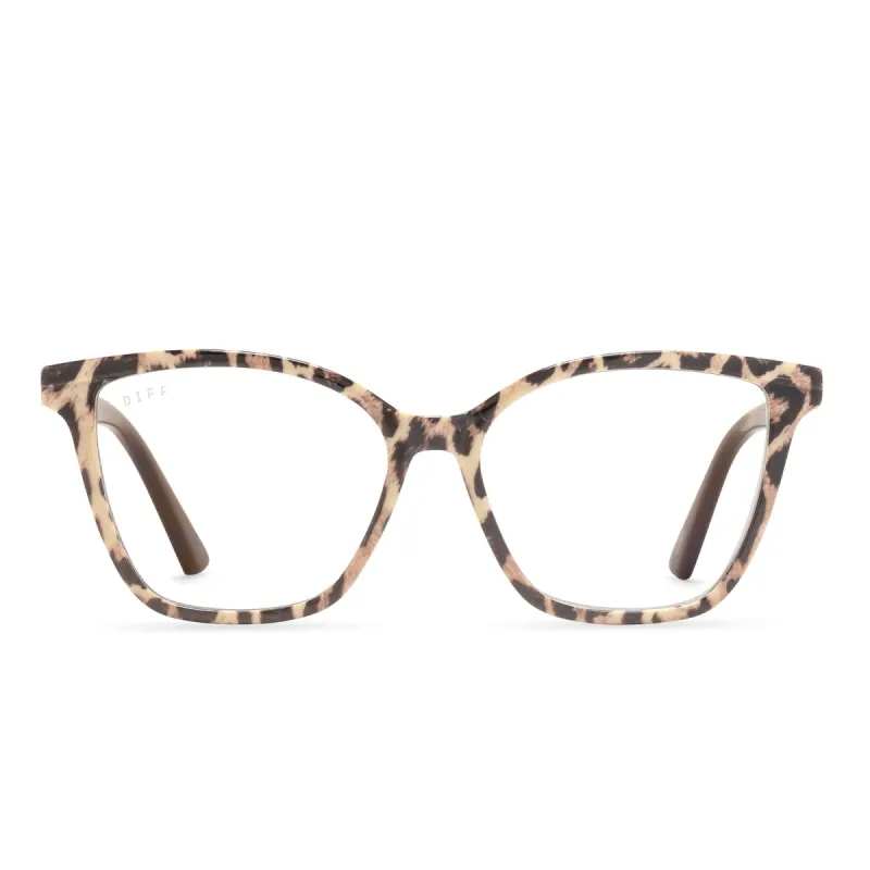 LEAH - LEOPARD TORTOISE + BLUE LIGHT READERS sold by Diff Eyewear