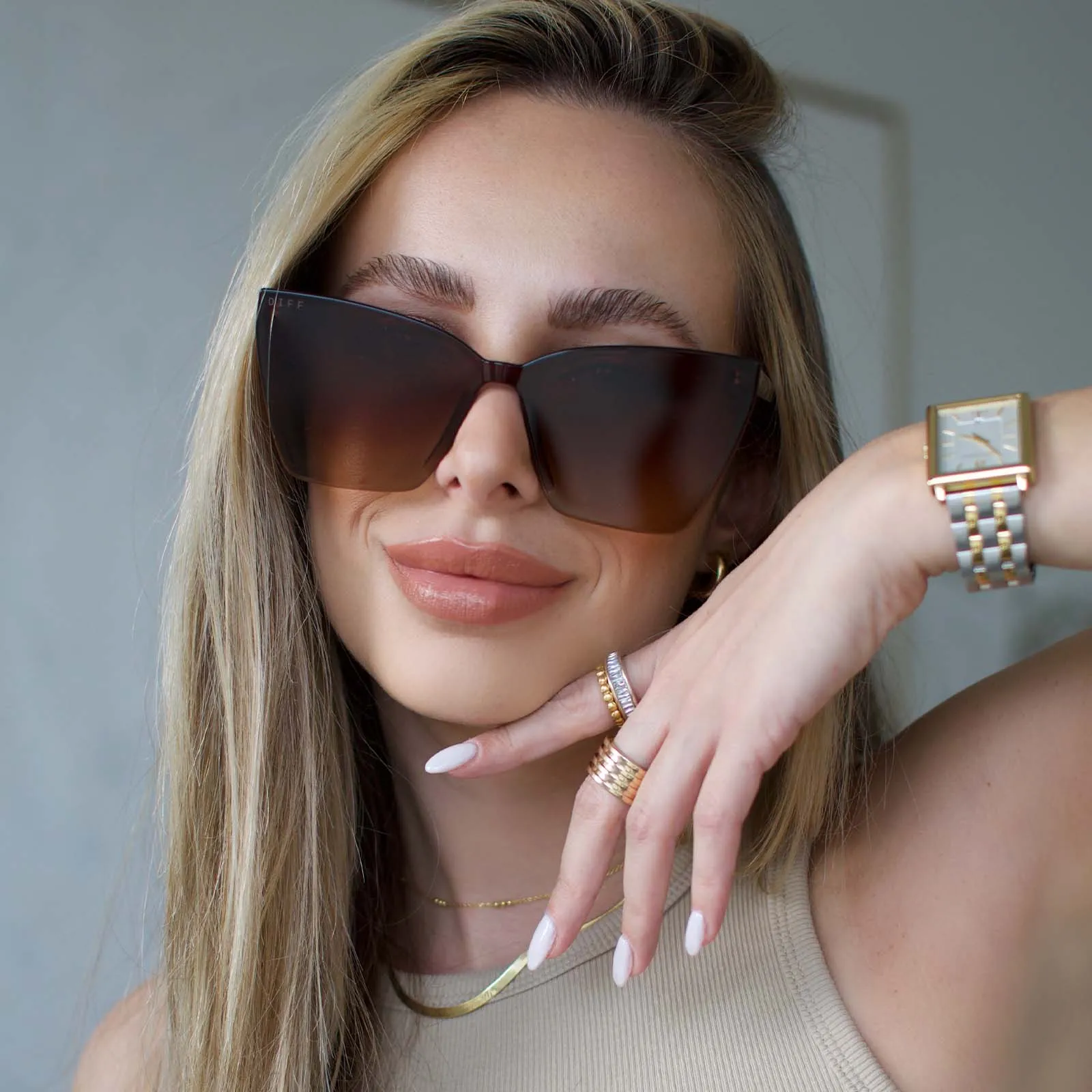 GOLDIE - ESPRESSO TORTOISE + BROWN GRADIENT SUNGLASSES sold by Diff Eyewear product image thumbnail 5