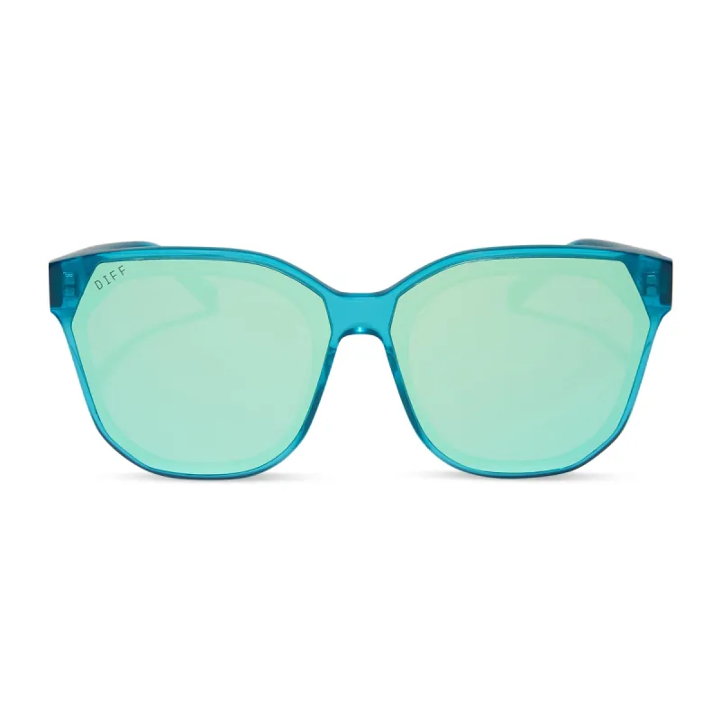 GIA - TURQUOISE ICE CRYSTAL + TURQUOISE ICE MIRROR SUNGLASSES sold by Diff Eyewear