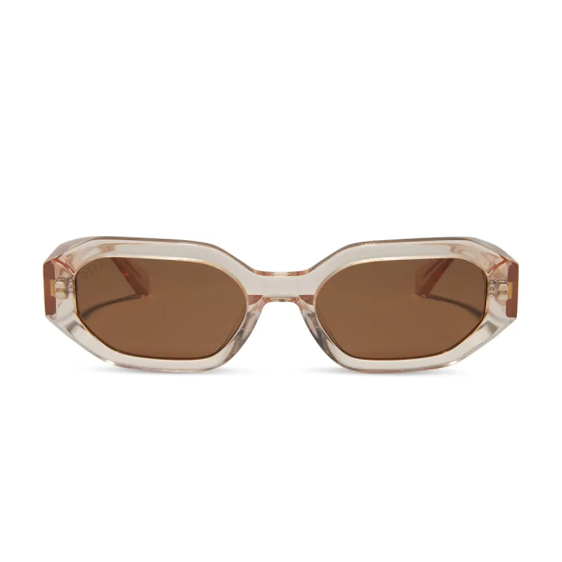 ALLEGRA - VINTAGE ROSE CRYSTAL + BROWN SUNGLASSES sold by Diff Eyewear