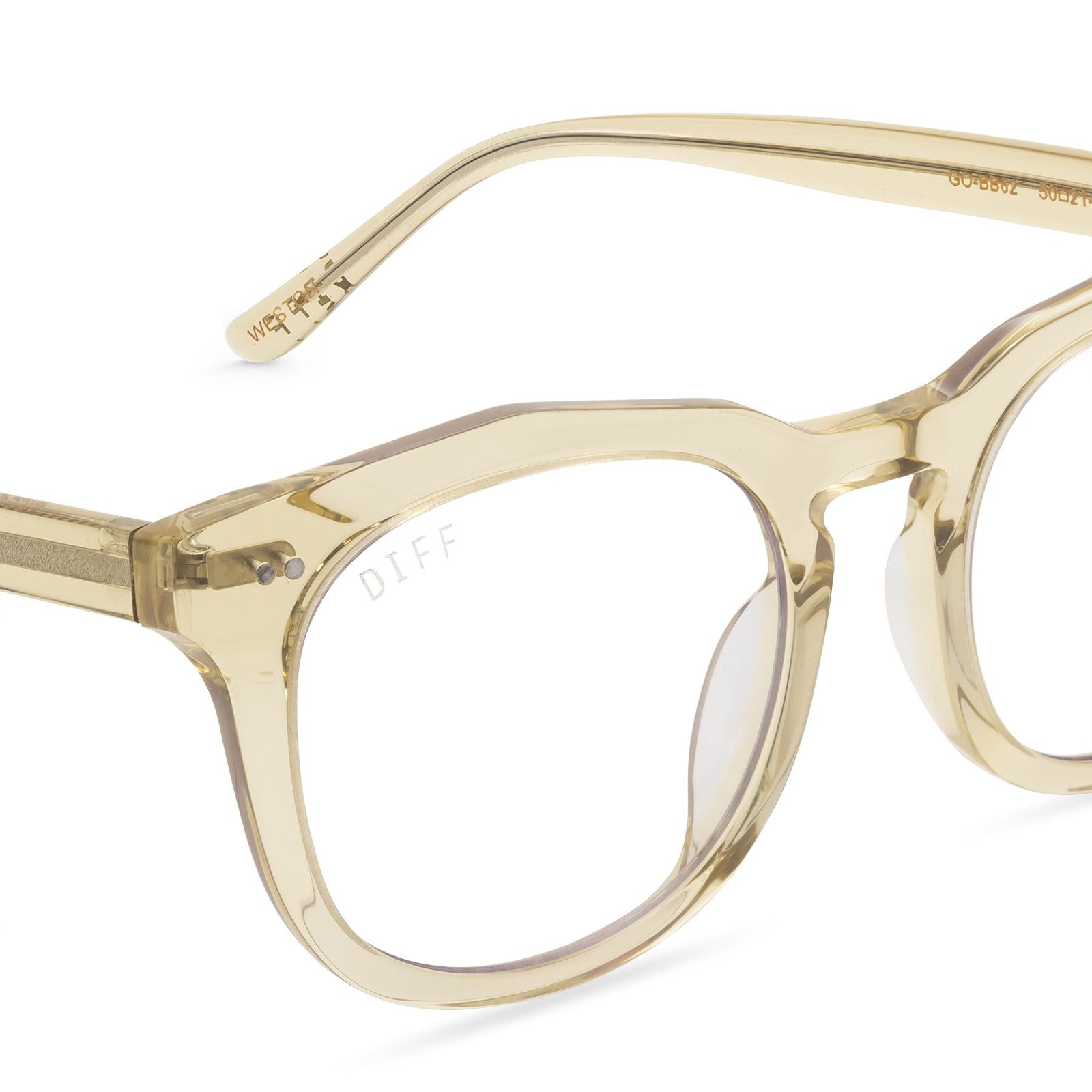 WESTON - LIGHT GOLD CRYSTAL + BLUE LIGHT GLASSES sold by Diff Eyewear product image thumbnail 3