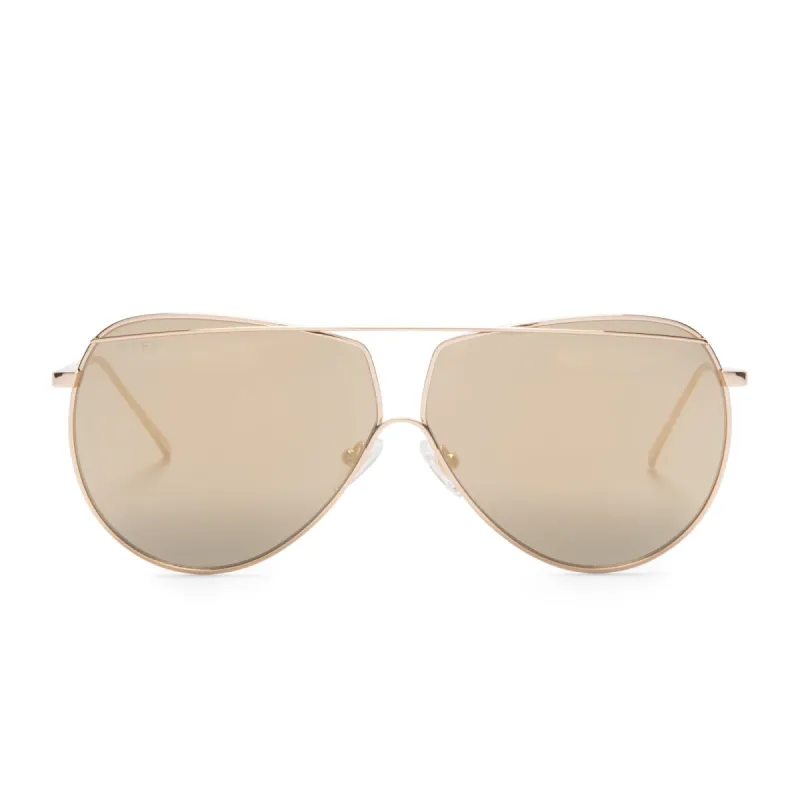 MAEVE - GOLD + GOLD MIRROR SUNGLASSES sold by Diff Eyewear