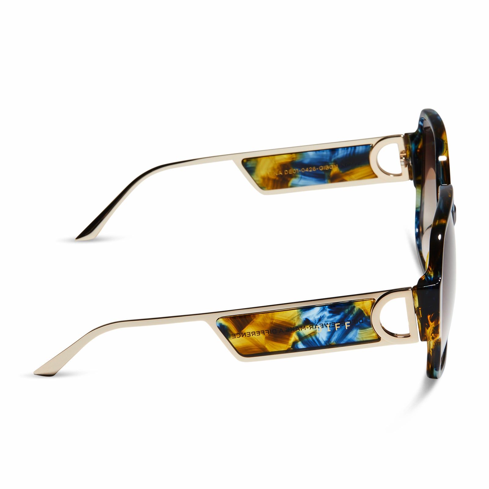 TINA - GLACIAL TORTOISE + BROWN GRADIENT SUNGLASSES sold by Diff Eyewear product image thumbnail 3