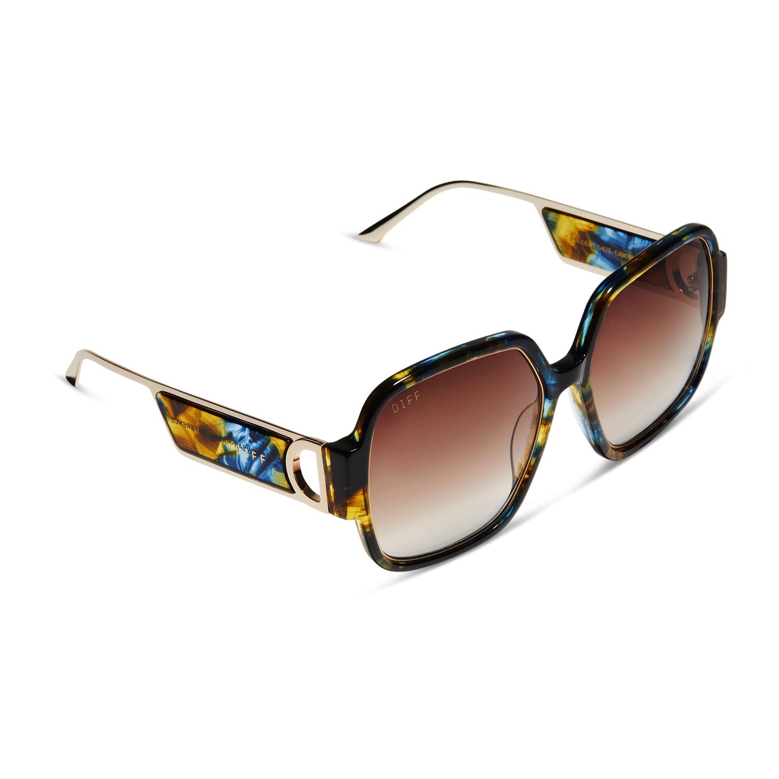 TINA - GLACIAL TORTOISE + BROWN GRADIENT SUNGLASSES sold by Diff Eyewear product image thumbnail 4