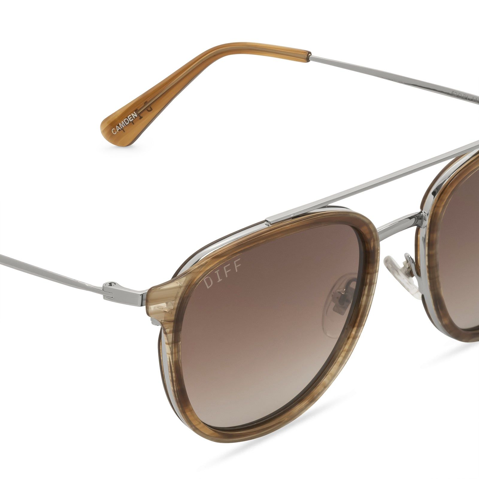 CAMDEN - SILVER + BROWN GRADIENT + POLARIZED SUNGLASSES sold by Diff Eyewear product image thumbnail 3