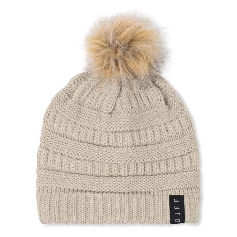 POM POM KNIT BEANIE - CREAM sold by Diff Eyewear